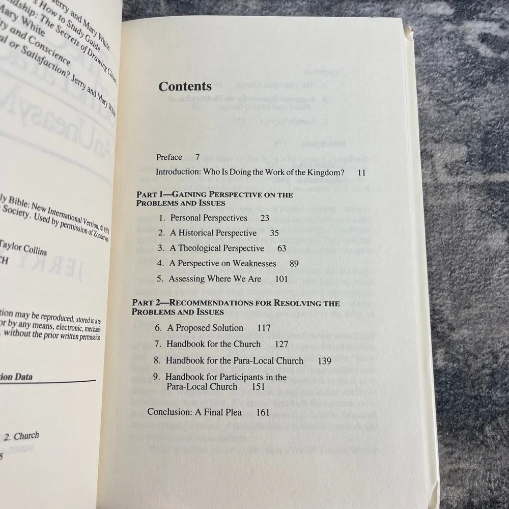 The Church & The Parachurch An Uneasy Marriage Jerry White Critical Concern Book